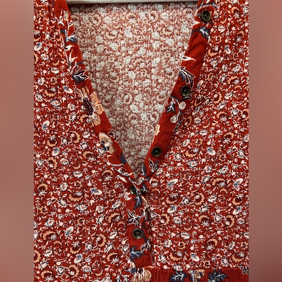 Knox Rose Boho Dress Fall Colors Burgundy Rust Colored - Picture 3 of 10